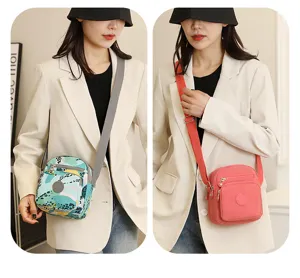 Sac bandoulière en nylon pour femme poches multiples sac de téléphone de voyage.
