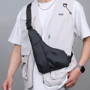 Men waterproof tactical sling chest bag black fashion anti-theft shoulder crossbody bag