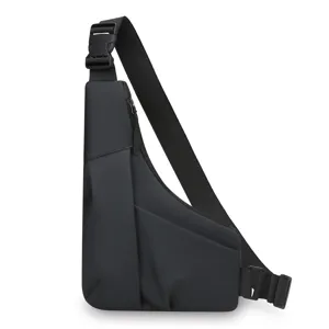 Men's waterproof sling bag, minimalist anti-theft crossbody chest bag for outdoor travel.