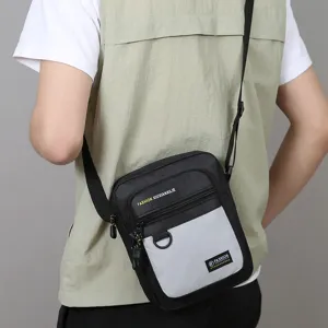 Stylish casual men's crossbody shoulder bag with multi-layer pockets for outdoor daily use.