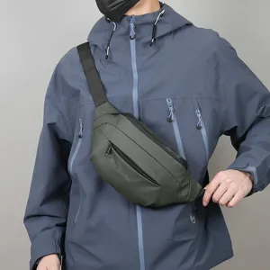 Waterdichte borsttas voor heren casual outdoor heuptas stijlvolle schoudertas groen