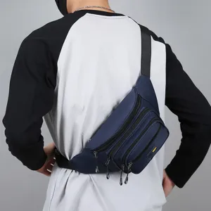 Men multi-pocket waist bag casual outdoor sports chest bag crossbody bag waterproof