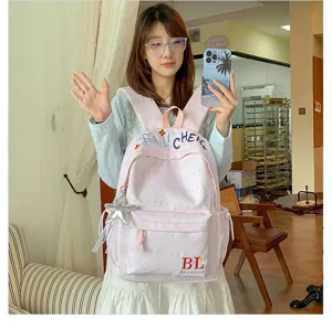 Zaino da scuola casual con motivo a stelle rosa stile dolce tragitto giornaliero