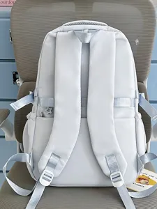 Sac à dos étudiant décontracté bleu clair, style japonais ton rafraîchissant sac bandoulière.