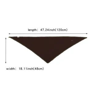 Autumn winter solid color triangular scarf shawl with contrast edging warm wrap 120x48cm