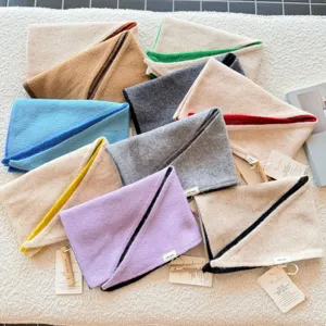 foulard triangulaire en tricot 100% laine automne hiver doux chaud confortable châle mode femme