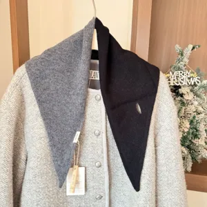 Écharpe triangulaire en tricot de laine douce automne hiver châle chaud élégant manteau