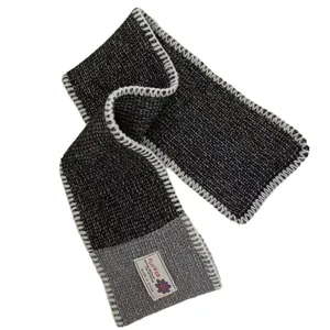 Winter wool blend color block knitted short scarf for women warm stylish cross neck warmer.