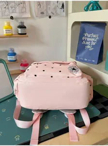 Zaino carino a pois rosa per ragazze studenti viaggio zainetto casual elegante borsa