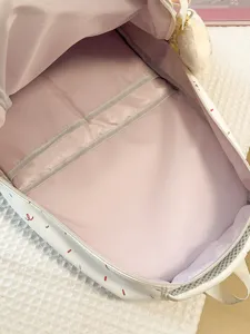 Cute minimalist student schoolbag backpack daily casual travel bag open view display
