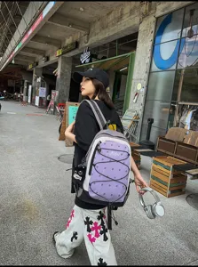 Japanese style color-blocked functional outdoor hiking backpack for camping and sports.