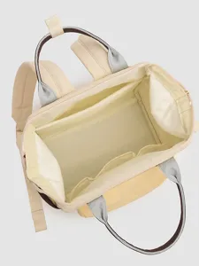 Sac à dos à langer multi-compartiments pour bébé, grand sac de voyage maman, jaune.