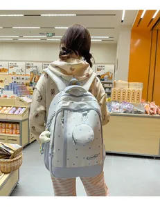 Zaino carino con stelle in stile coreano leggero grande capacità per studenti universitari