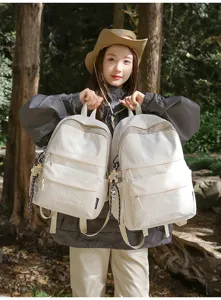 Simple school backpack for women lightweight waterproof casual daypack outdoor travel bag