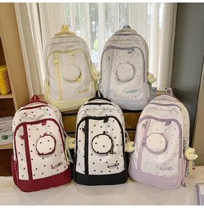 Zaino carino con motivo a stelle grande capacità borsa da scuola in stile coreano