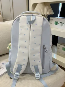 Zaino carino stile coreano, versatile leggero grande capacità con motivo a stelle.
