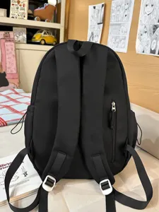 Zaino nero classico per studenti zainetto casual stile college elegante borsa per ragazze