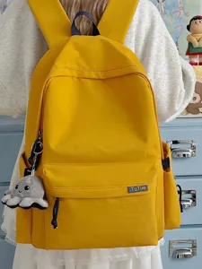 Lightweight Nylon School Backpack Casual Daypack Travel Bookbag For Students Teen Girls Multi Pockets Book Bag