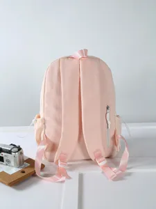 Japanese cute pink backpack for teenage girls stylish lightweight school bag daily travel
