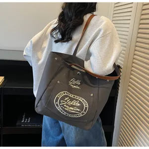 Sac cabas en toile pour femme, grand sac bandoulière décontracté pour tous les jours.