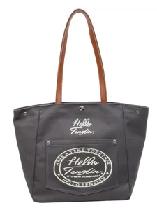 Sac cabas fourre-tout décontracté en toile de grande capacité pour femme avec poignées en cuir.