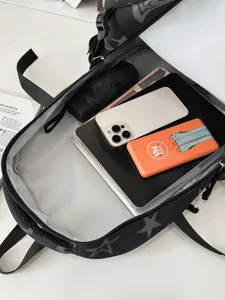 Japanse stijl zwarte ster print rugzak grote capaciteit schooltas dagelijkse reistas