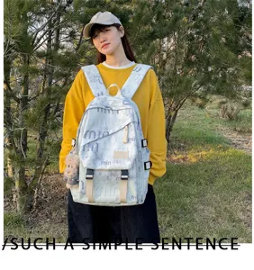 Stylish casual canvas backpack for women and students outdoor travel daily school bag