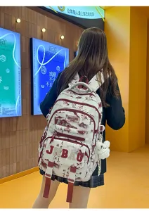 Zaino in tela in stile cinese grande capacita borsa da scuola per studenti uso quotidiano casual