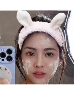 Süßes 3D Tierohren Stirnband Flauschig Make-up Gesicht Waschen Haarreif Weiche Plüsch Haargummis