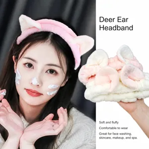 Süßes Plüsch 3D Katzenohren Stirnband zum Waschen von Gesicht, Make-up und Gesichtsmasken.