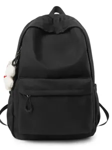 Classic black casual backpack large capacity school bag for daily commute and travel student use