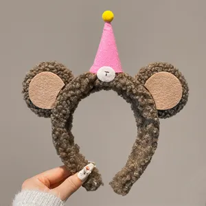 Schattige Cartoon Dier Pluche Haarband Leuke Beer Varken Haarhoepel Verjaardag Feest Haaraccessoires Vrouwen Dagelijkse Hoofdtooi