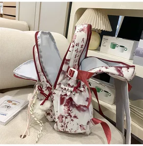 Zaino scolastico di grande capacità in stile cinese per ragazze donne borsa casual new