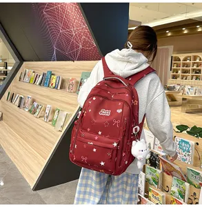 Cute college style student backpack lightweight casual bookbag for teen girls daily travel commuter.
