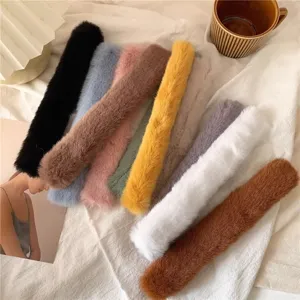 Pluizige slap armband haarelastiekjes voor vrouwen winter paardenstaart nepvacht haaraccessoires