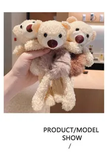 Mignons chouchous en peluche ours en peluche doux attaches de queue de cheval accessoires