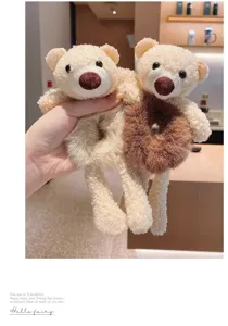 Chouchous en peluche mignons d'ours doux élastiques à cheveux d'animaux pour femmes filles.