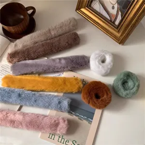 Pluizige pluche slap armband haarring set, gezellige herfst winter paardenstaart houder voor vrouwen.
