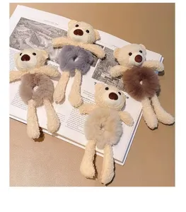 Ensemble chouchous cheveux peluche ours mignon, attaches cheveux animal doux pour coiffure quotidienne