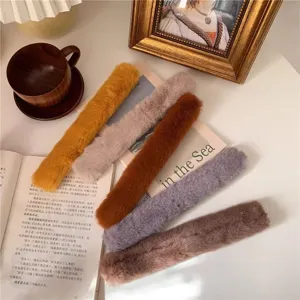 Pluche slap armband haarelastiek schattige winter paardenstaart houder haaraccessoire