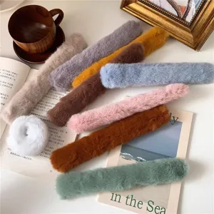 Pluche slap haarbanden voor vrouwen en meisjes paardenstaart accessoires winterhaar