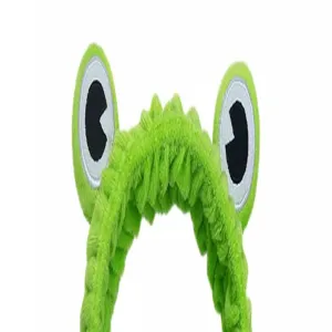 Diadema de felpa de rana verde para mujer bonita lavado de cara maquillaje aro de pelo ancho