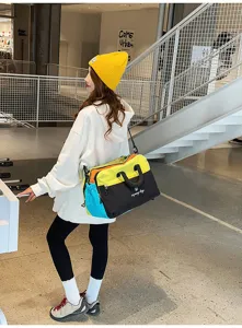 Τσάντα ταξιδιού colorblock πολυλειτουργική casual τσάντα ώμου για γυναίκες καθημερινά