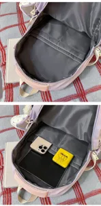 Detailed interior view of the student backpack showcasing multiple storage compartments for essentials.