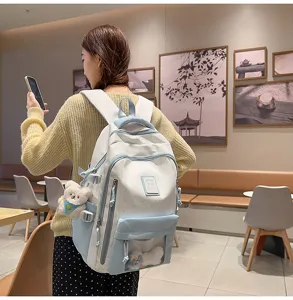 Korean style ins fresh ita bag, sweet lightweight large capacity double shoulder backpack for daily.