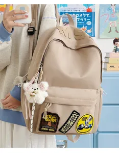 Korean style casual canvas student backpack large capacity casual daypack for daily use