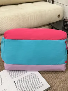 Κομψή τσάντα ταξιδιού colorblock, κεντημένη πολυλειτουργική τσάντα ώμου για καθημερινή χρήση.