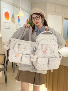 Korean style star print backpack tote bag set sweet school bag for girls two piece set aesthetic