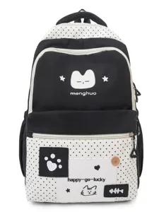 Zaino scolastico a pois dolce per ragazze borsa per libri casual carina con design di gatto