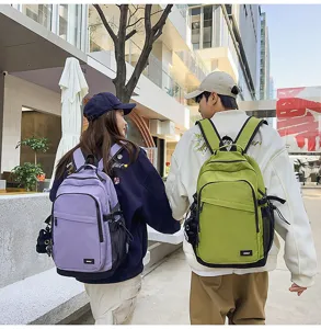 Casual minimalist backpack with front pocket and side mesh, ideal for daily commute and outdoor.